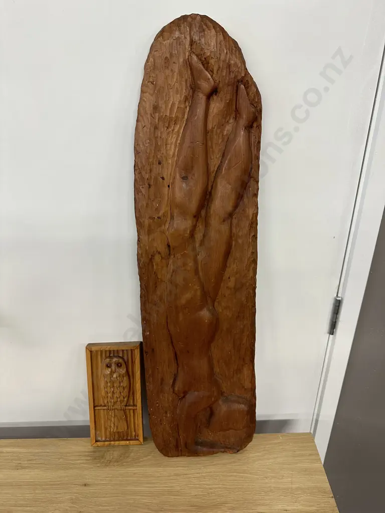 Vintage Wooden Carved Wall Art x 2 Image 1++