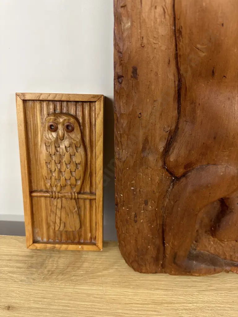 Vintage Wooden Carved Wall Art x 2 Image 1++