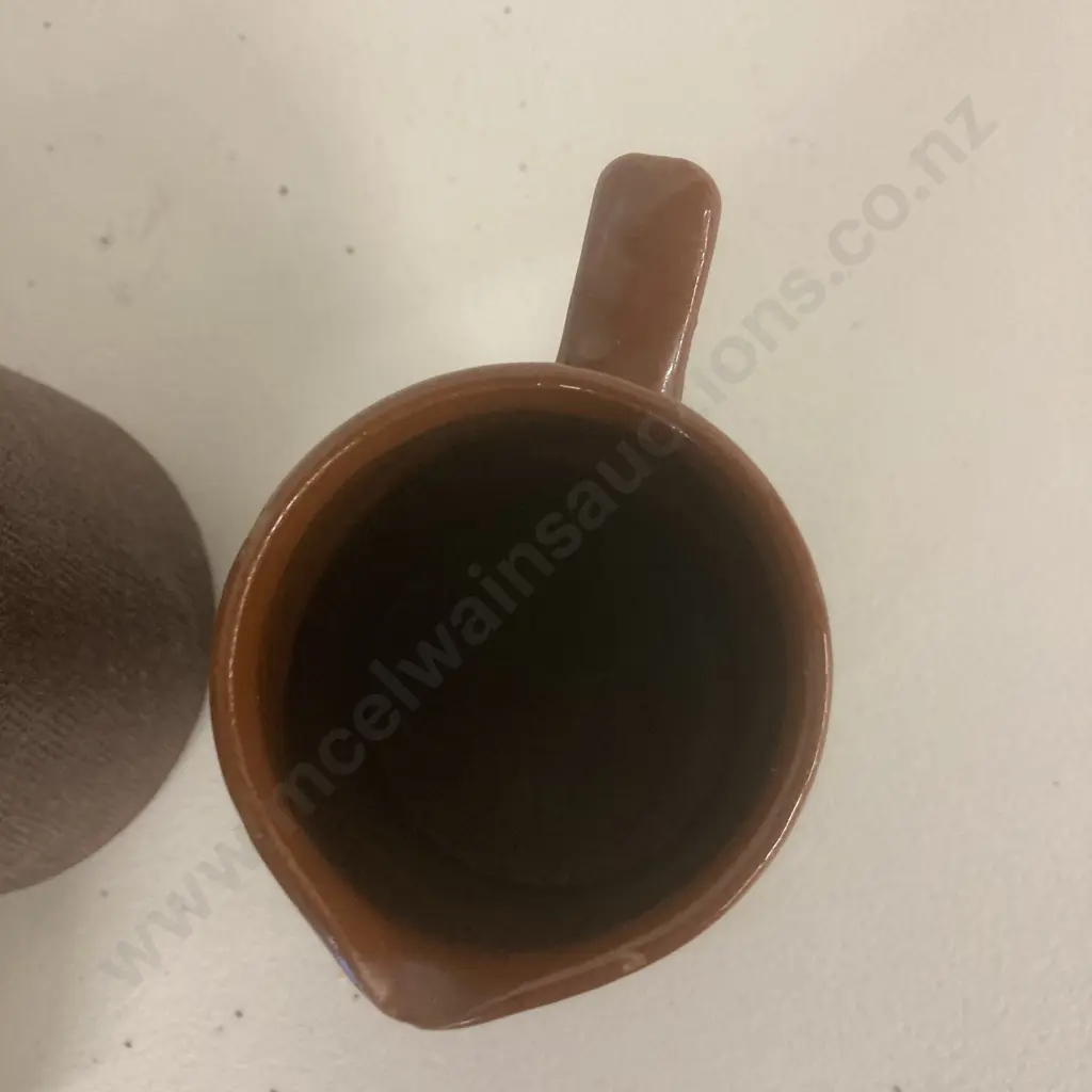 Vintage Langley Mill Brown Glazed Coffee Pot & Creamer Image 1++