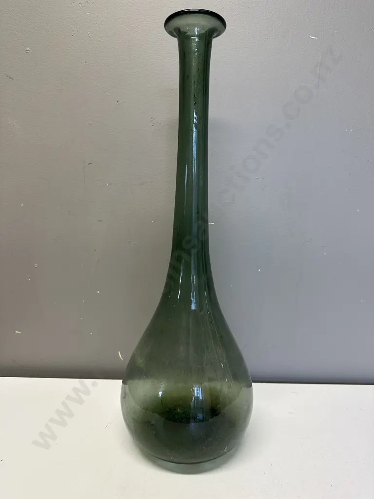 Vintage Conical Art Glass Vase, Green, H50cm Image 1++