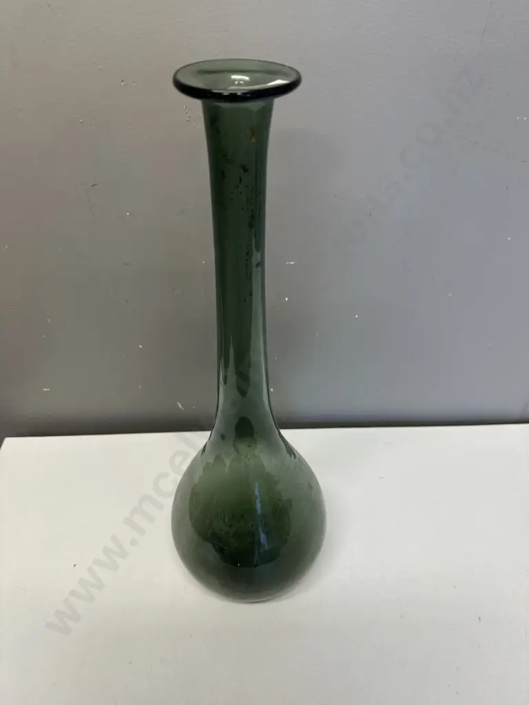 Vintage Conical Art Glass Vase, Green, H50cm Image 1++