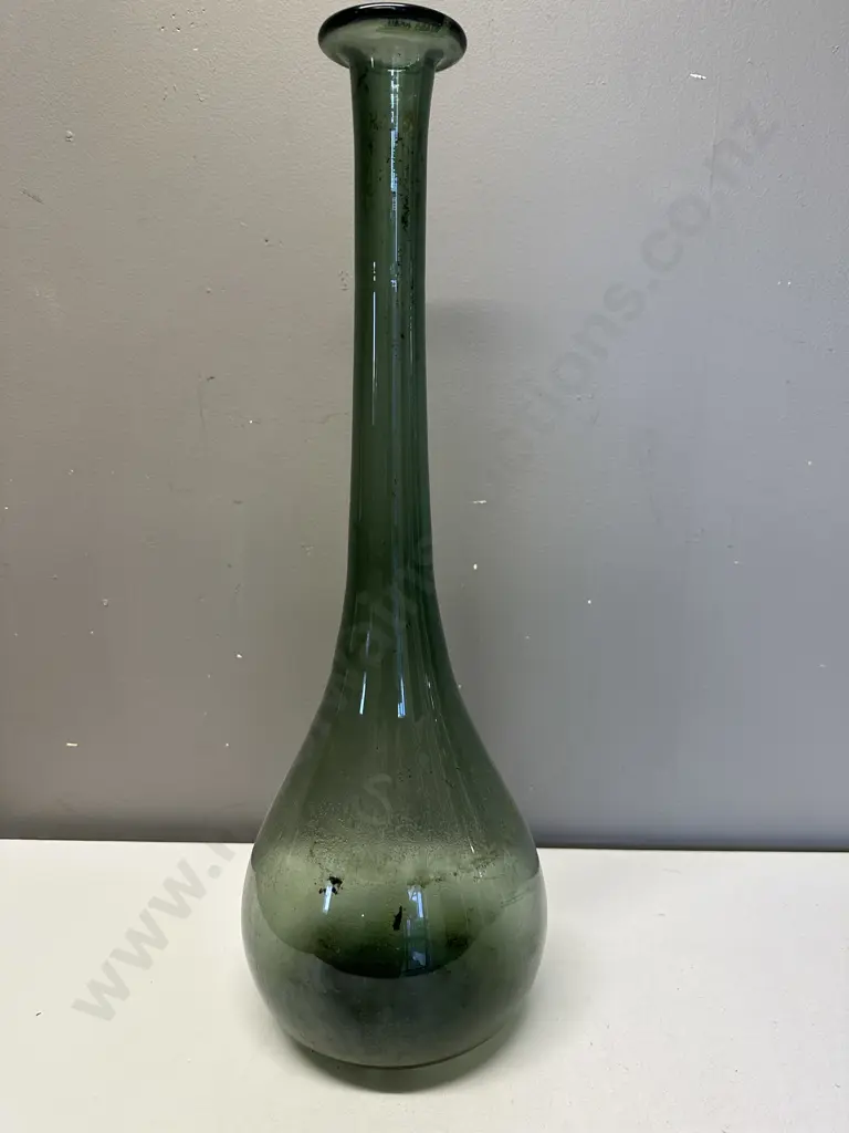 Vintage Conical Art Glass Vase, Green, H50cm Image 1++