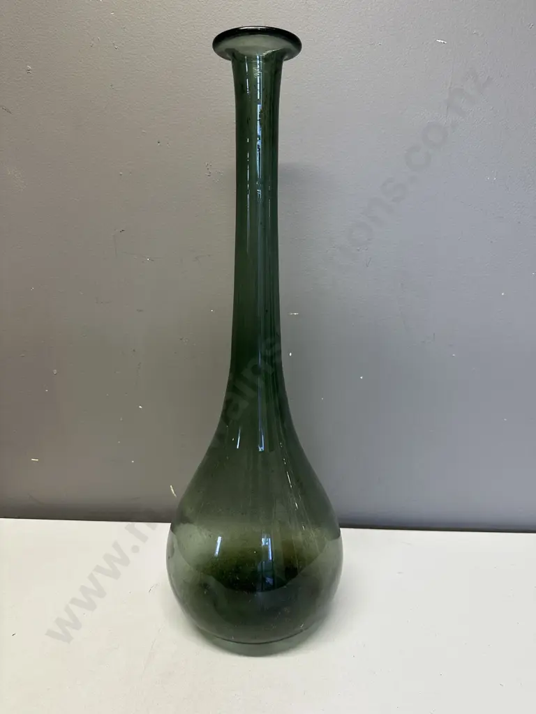 Vintage Conical Art Glass Vase, Green, H50cm Image 1++
