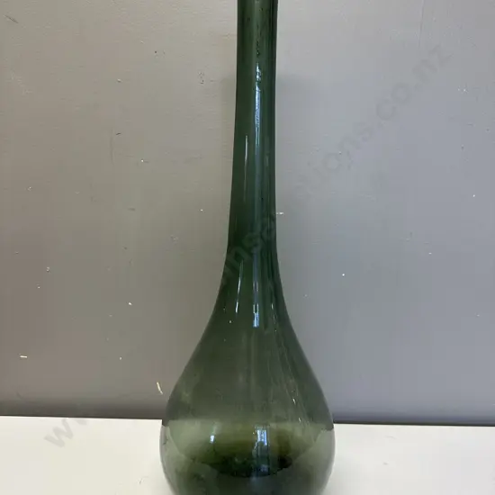 Vintage Conical Art Glass Vase, Green, H50cm
