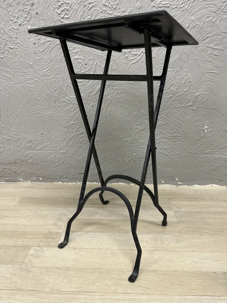 Black Metal Side Table With Square Top, H58 W31 D31cm Image 1++