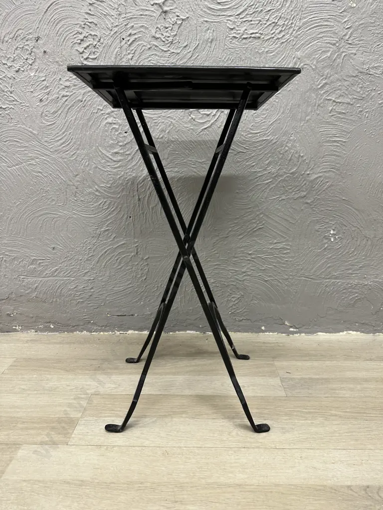 Black Metal Side Table With Square Top, H58 W31 D31cm Image 1++