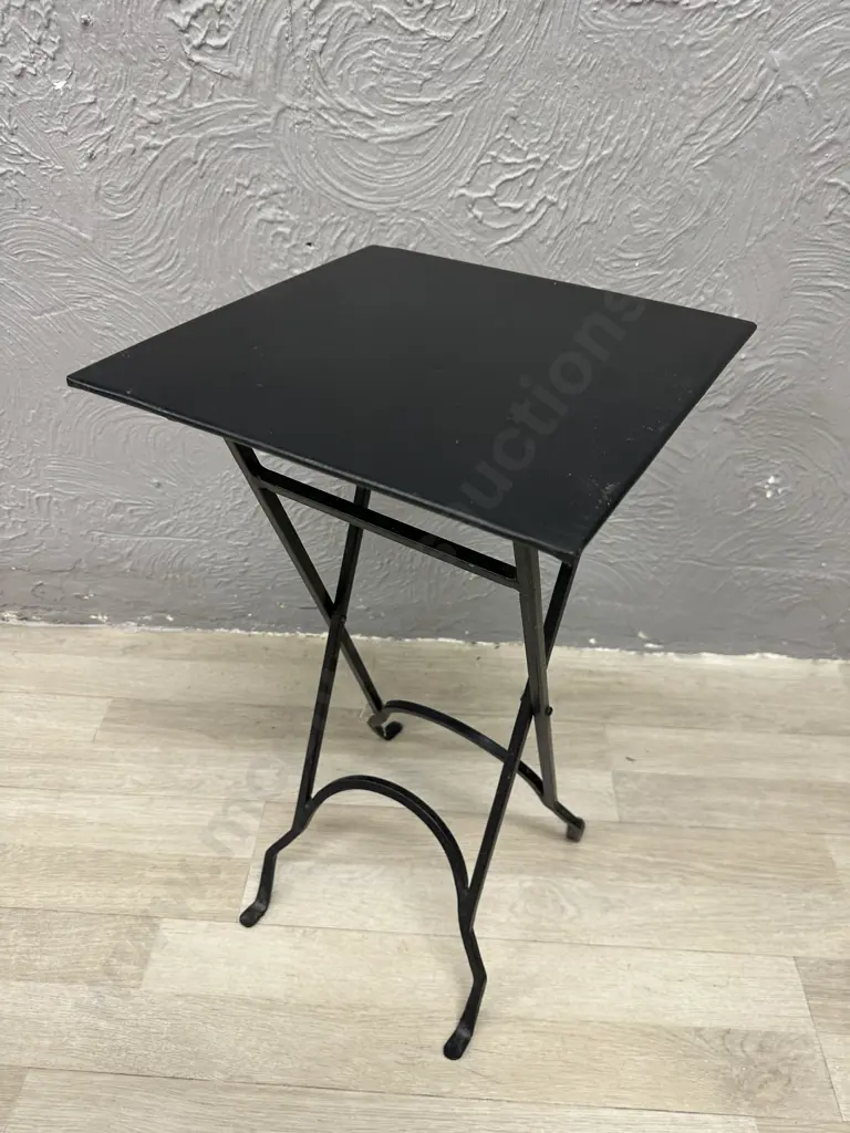Black Metal Side Table With Square Top, H58 W31 D31cm Image 1++