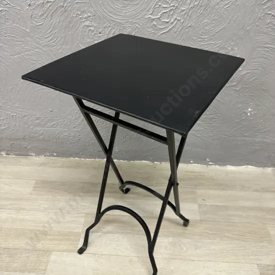 Black Metal Side Table With Square Top, H58 W31 D31cm