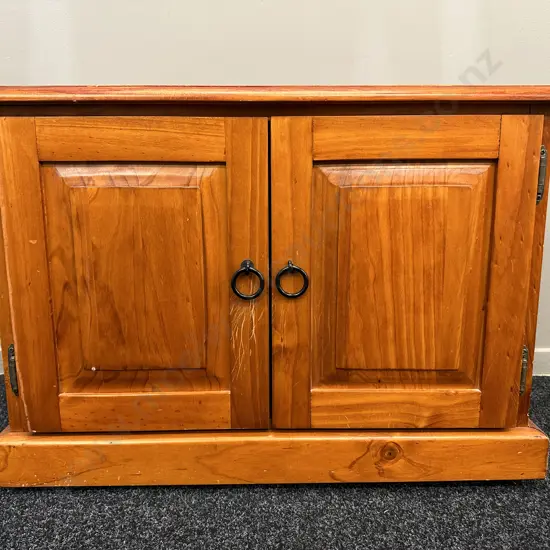 Pine 2 Door Unit, Wrought Handles, H51 W73 D41cm