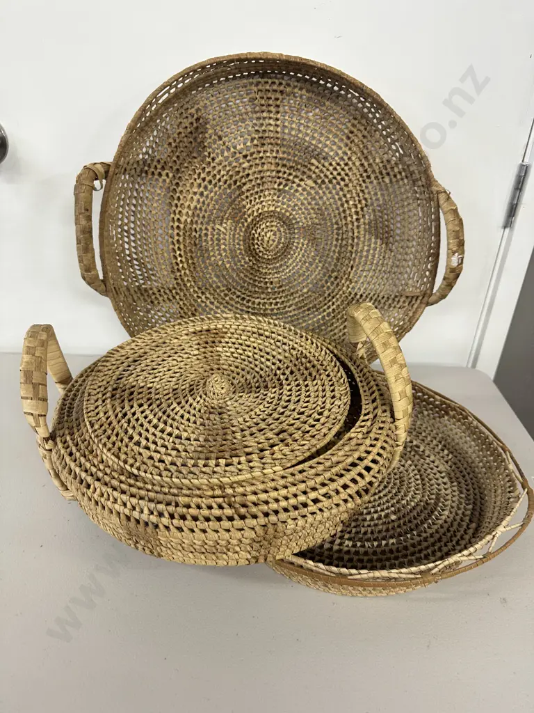 Selection Of Caneware Including Serving Trays Etc Image 1++