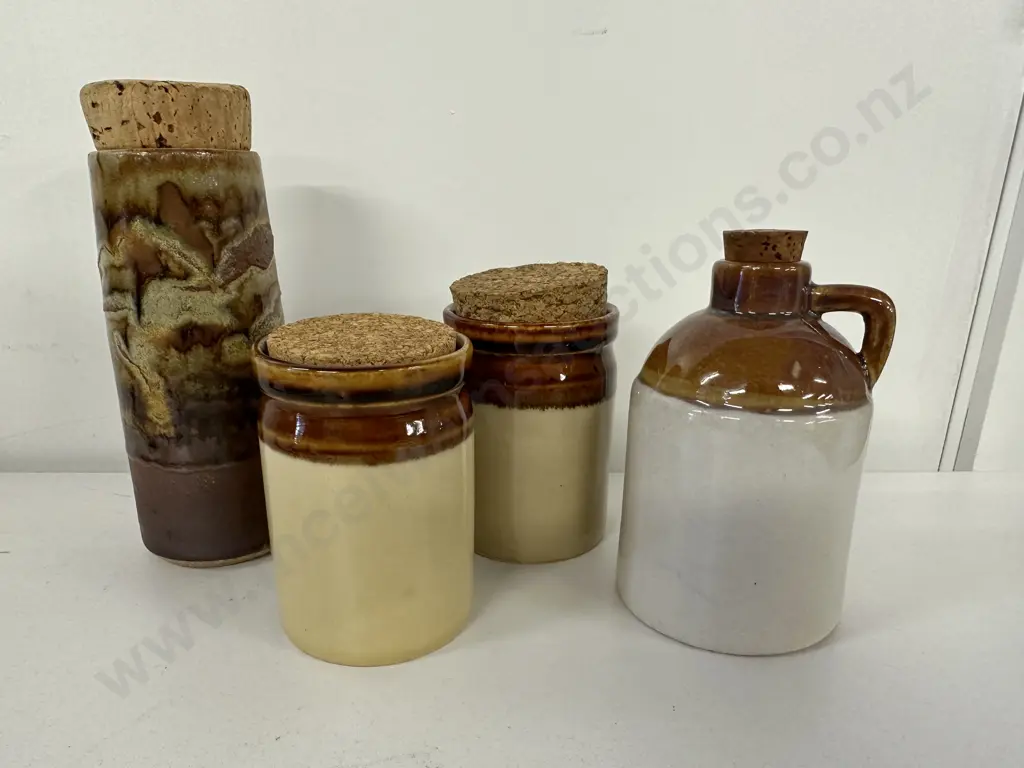 Vintage pottery Items Including Stone Handled Pot Image 1++