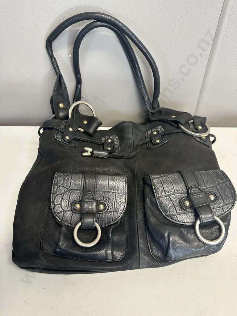 Italian Black Handbag Image 1++