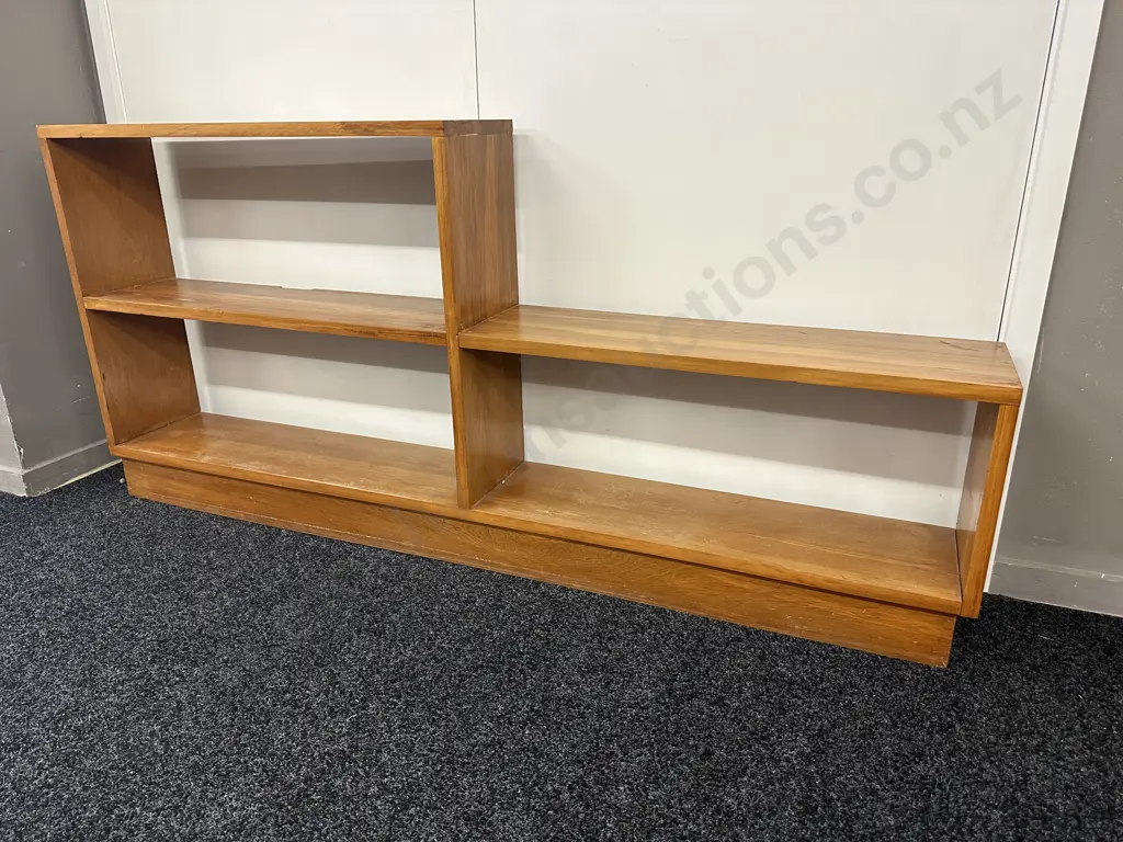 Low Rimu Stepped Bookcase, H70 W152 D22cm Image 1++