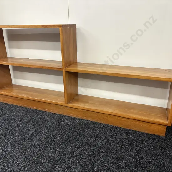 Low Rimu Stepped Bookcase, H70 W152 D22cm