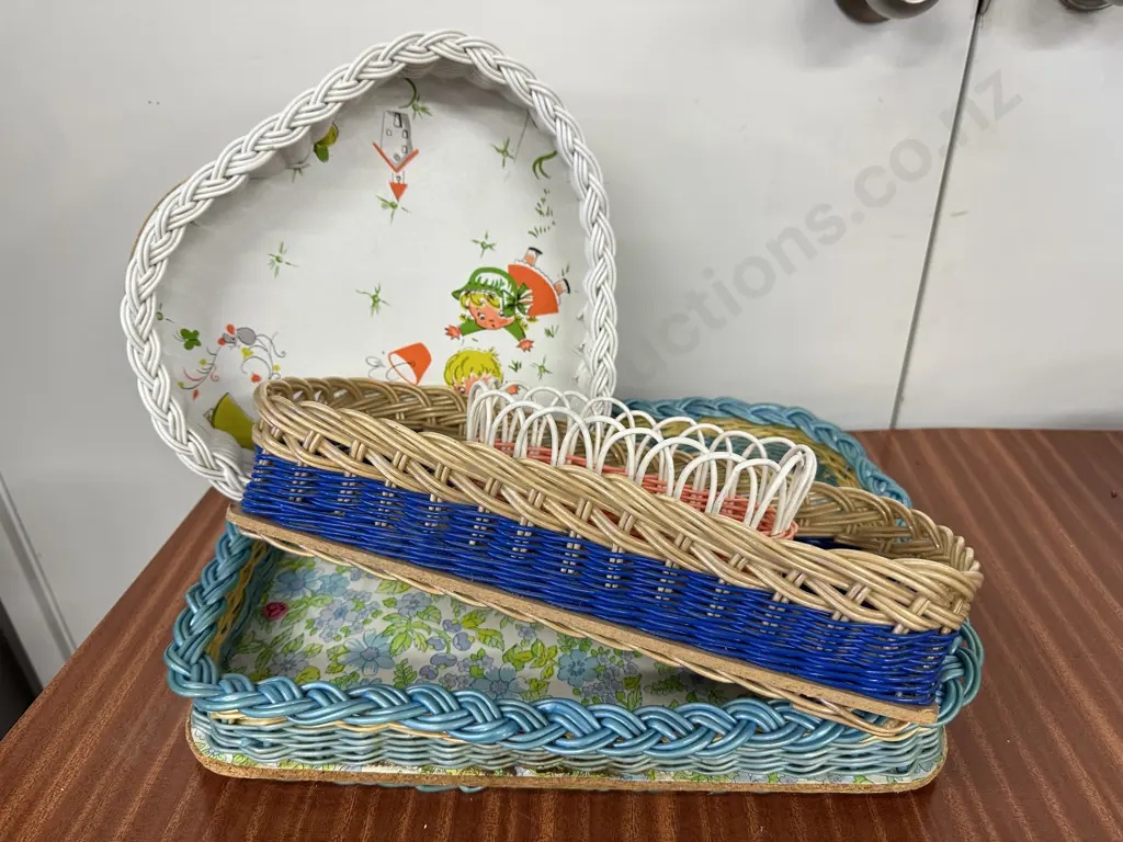 Retro Cane Baskets / Trays Image 1++