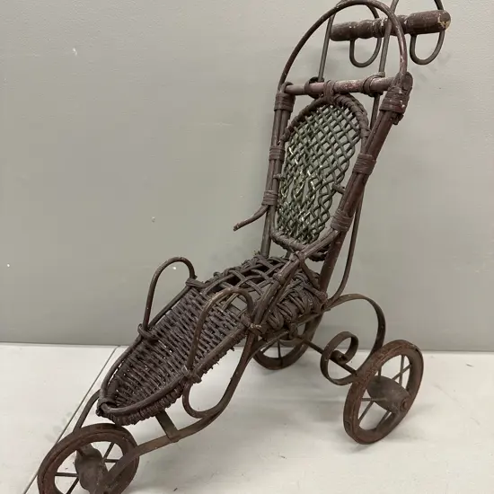 Vintage Dolls Stroller, Cane & Metal
