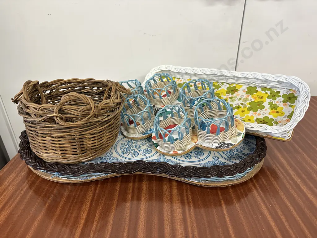 Retro Cane Baskets / Trays Image 1++