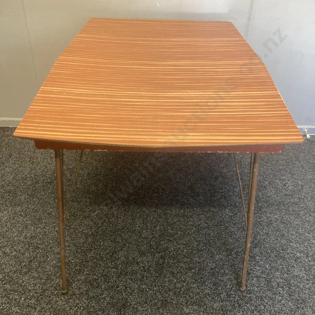 Retro Formica Topped Dining Table, H72 W121 D80cm Image 1++