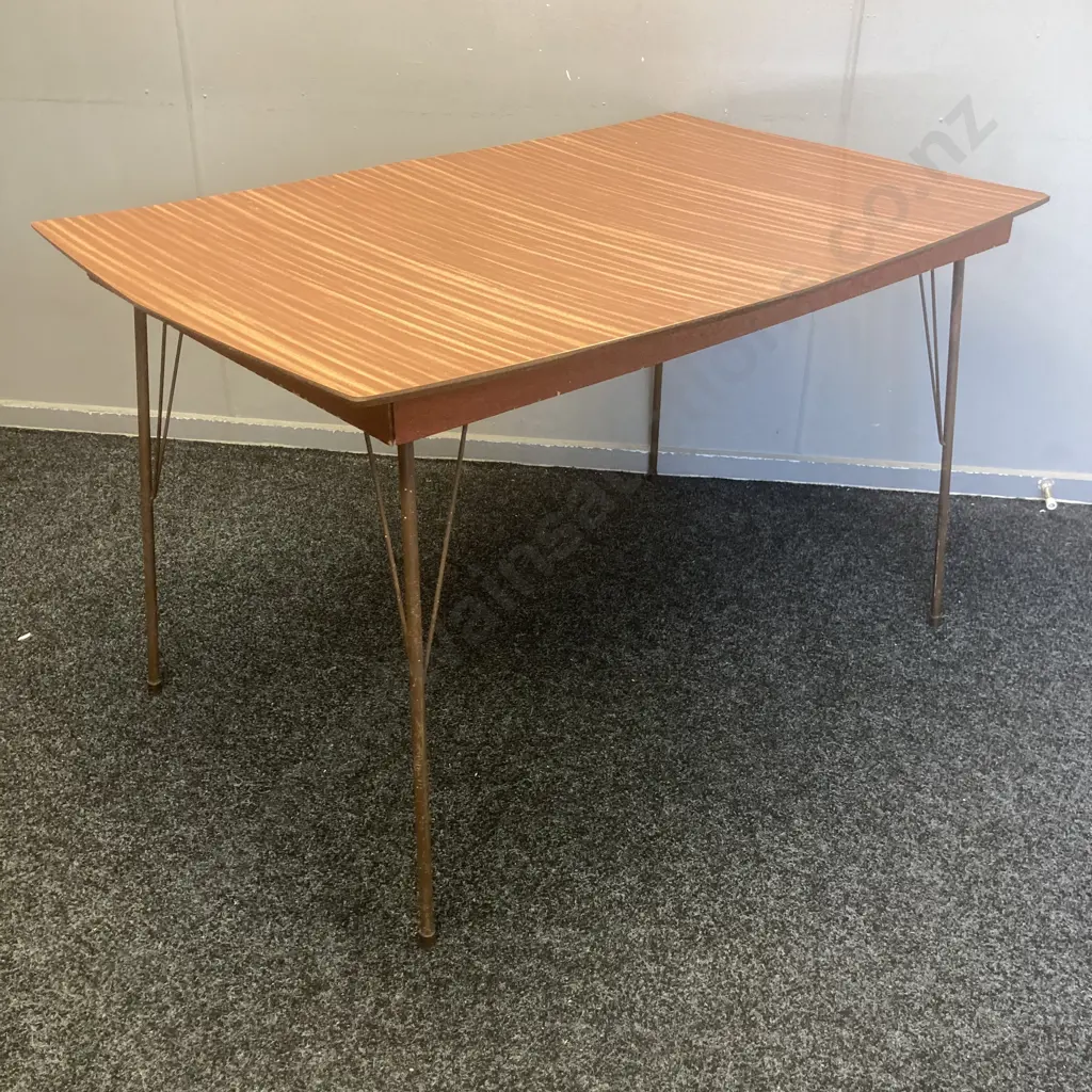 Retro Formica Topped Dining Table, H72 W121 D80cm Image 1++
