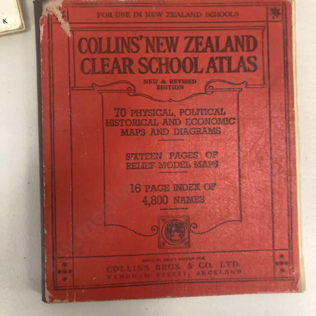 1940's Collins' New Zealand Clear School Atlas, Gerald Rose Ironhead , James K Baxter The Seagull, Now We Are Six, Etc Image 1++
