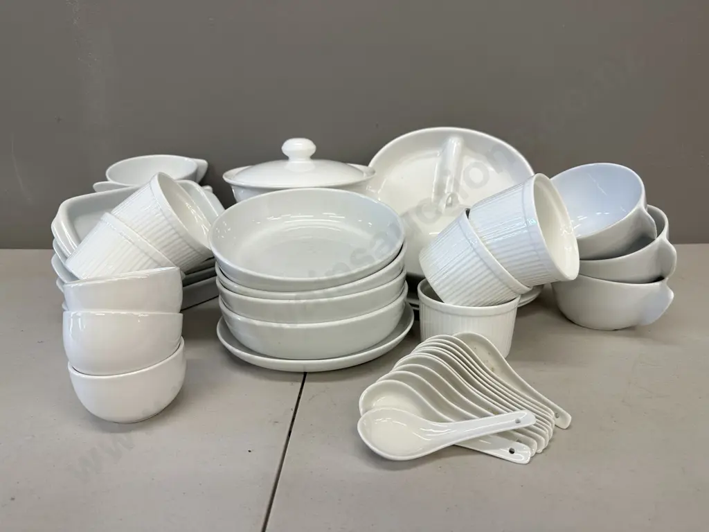 Large Assortment of White Crockery including Tzaria, Maxwell Williams Etc Image 1++