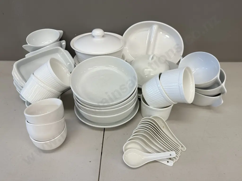 Large Assortment of White Crockery including Tzaria, Maxwell Williams Etc Image 1++