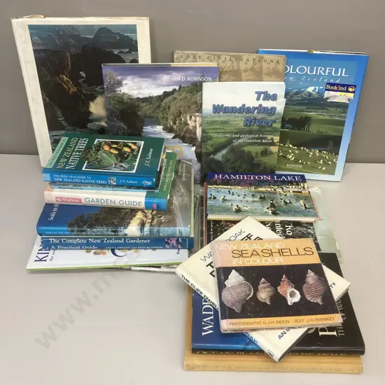 Lot of Books - The Primal Alliance Earth & Ocean, Gardening, Waikato River, Sea Shells Etc