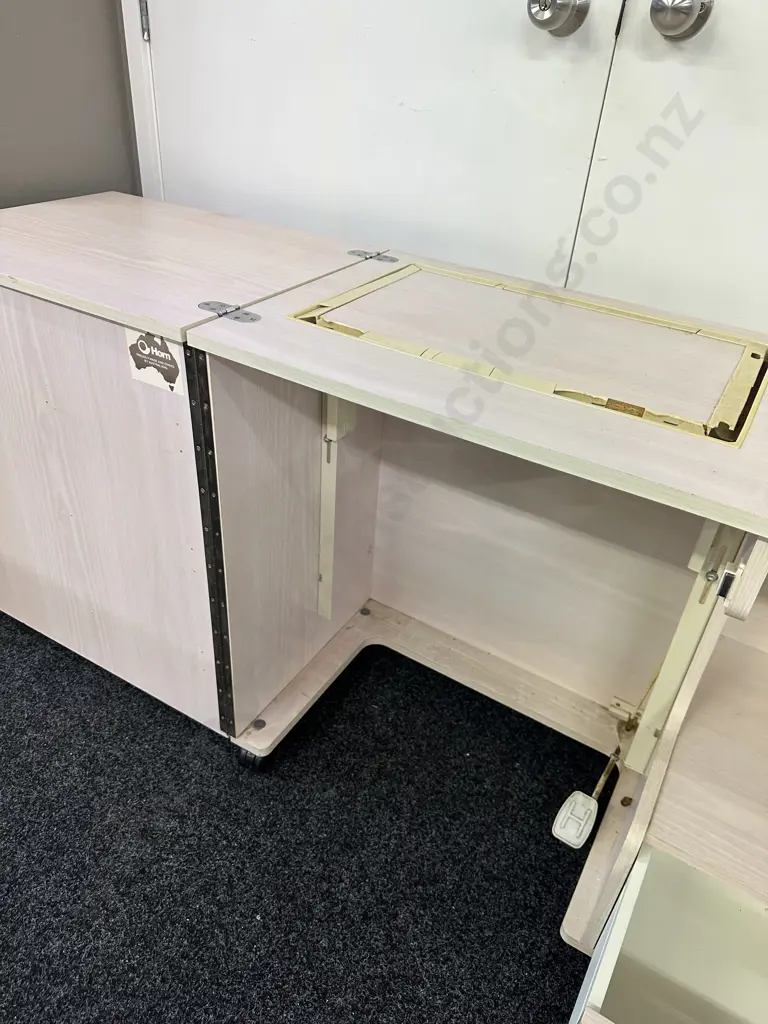 Horn Australia Sewing Machine Cabinet H76 W95.5 D43.5cm (As Found Condition) Image 1++