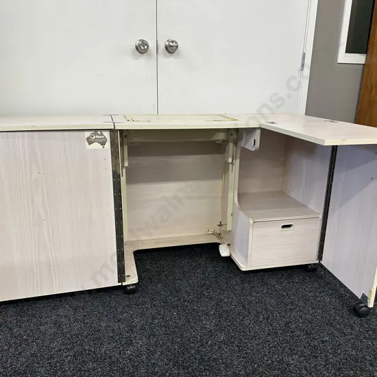 Horn Australia Sewing Machine Cabinet H76 W95.5 D43.5cm (As Found Condition)