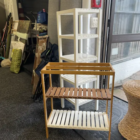 Two wooden Shelf Units