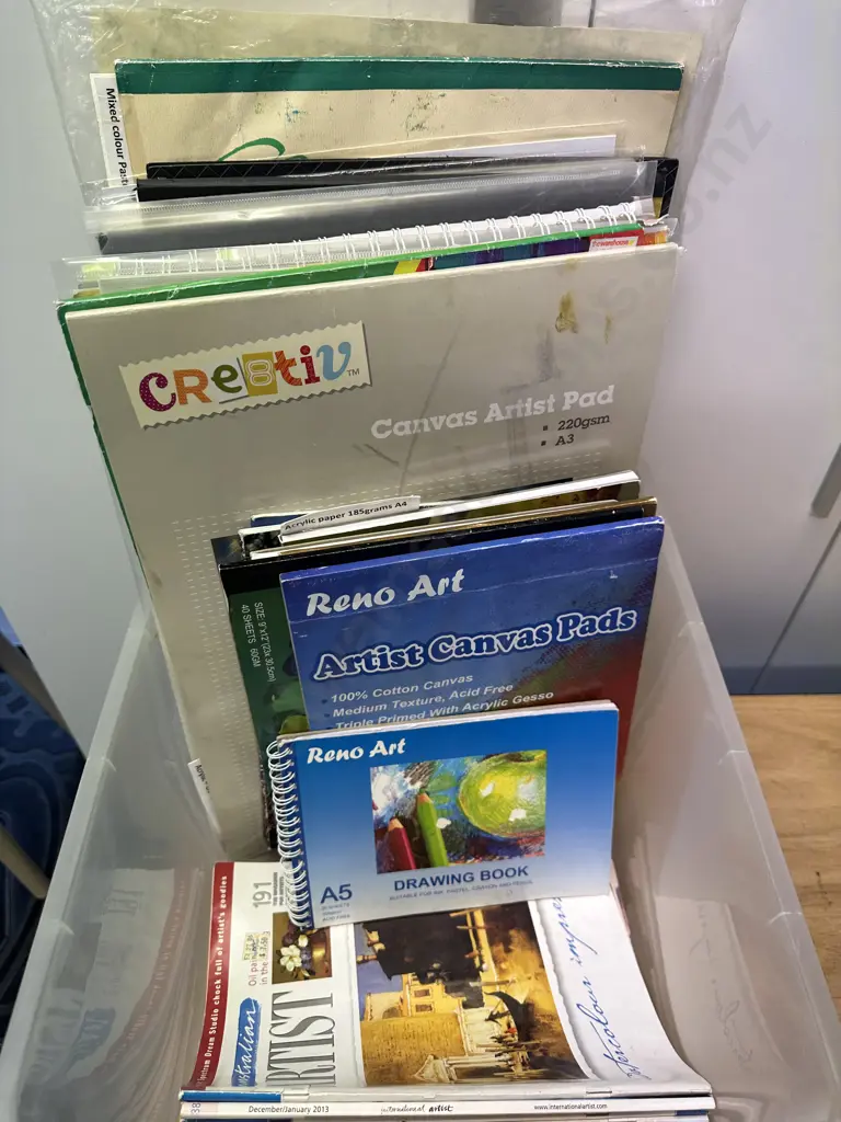 Clear Bin Artist Canvas Pads, Magazines Etc Image 1++