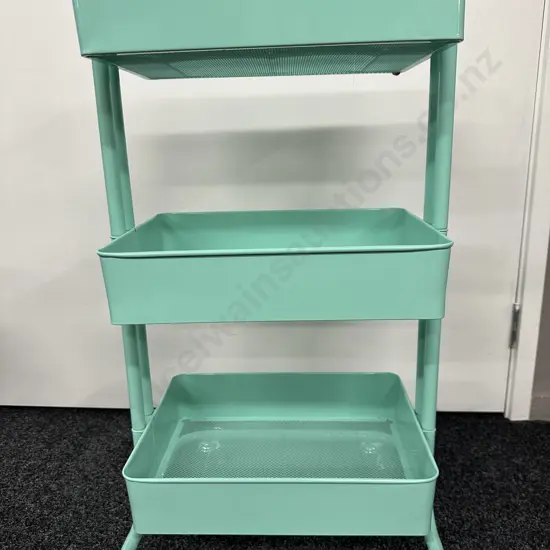 Mobile 3 Tier Unit Spearmint Colour Mesh Trays