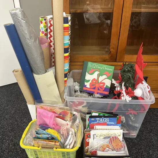 Selection of Christmas Lights, Pop-up Book, Cards Etc