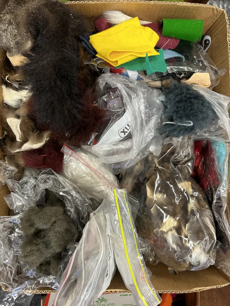 Box lot Faux Fur Pieces, Felt Etc Image 1++