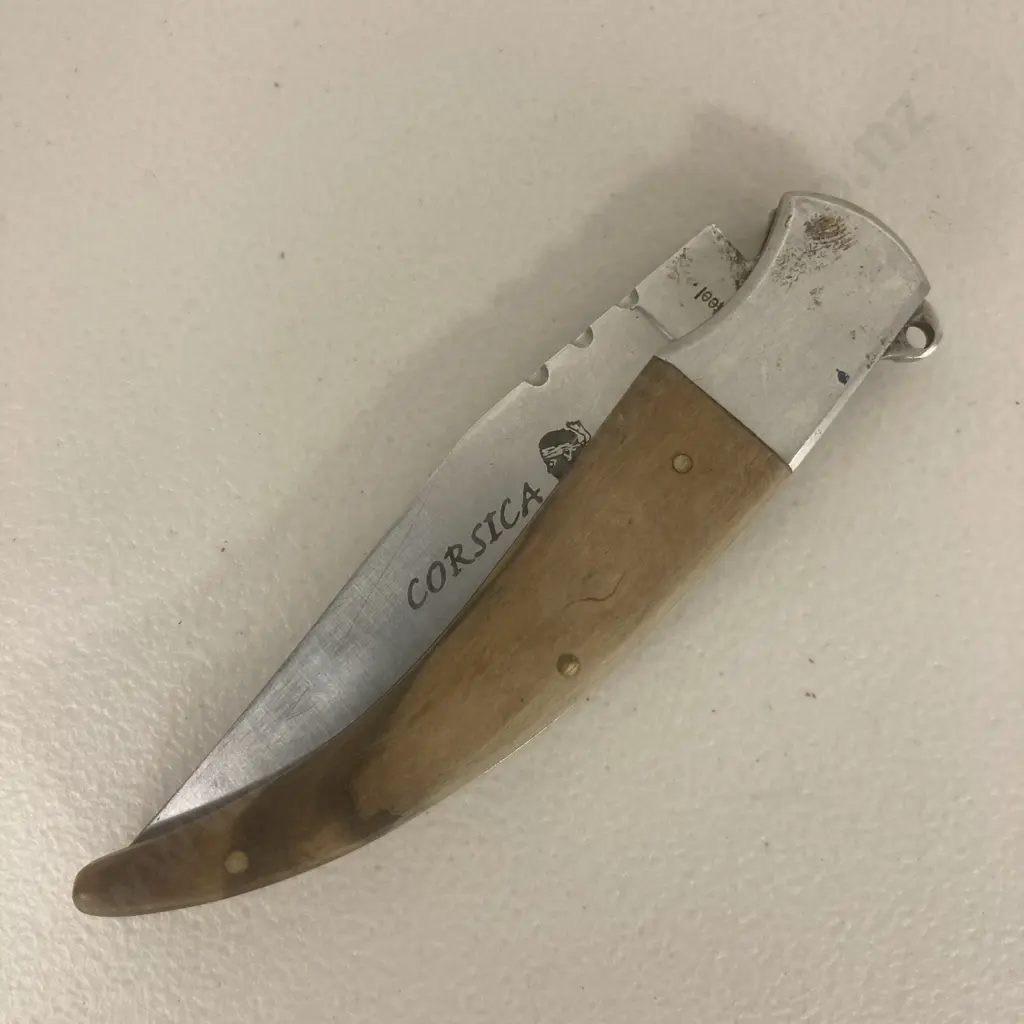 Corsica Folding Knife, Wooden Handle, 420 Steel, L22cm Image 1++
