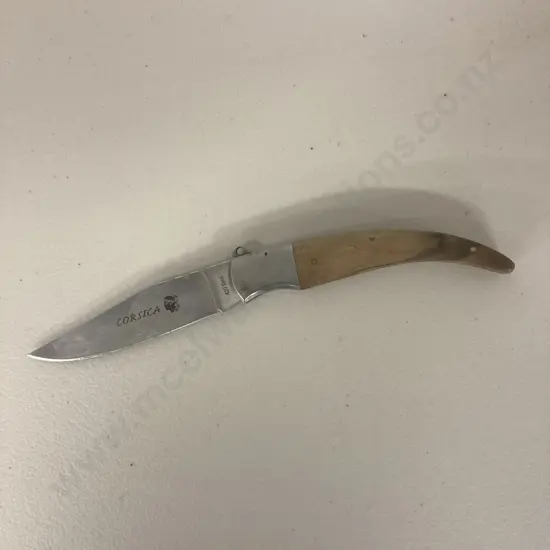 Corsica Folding Knife, Wooden Handle, 420 Steel, L22cm