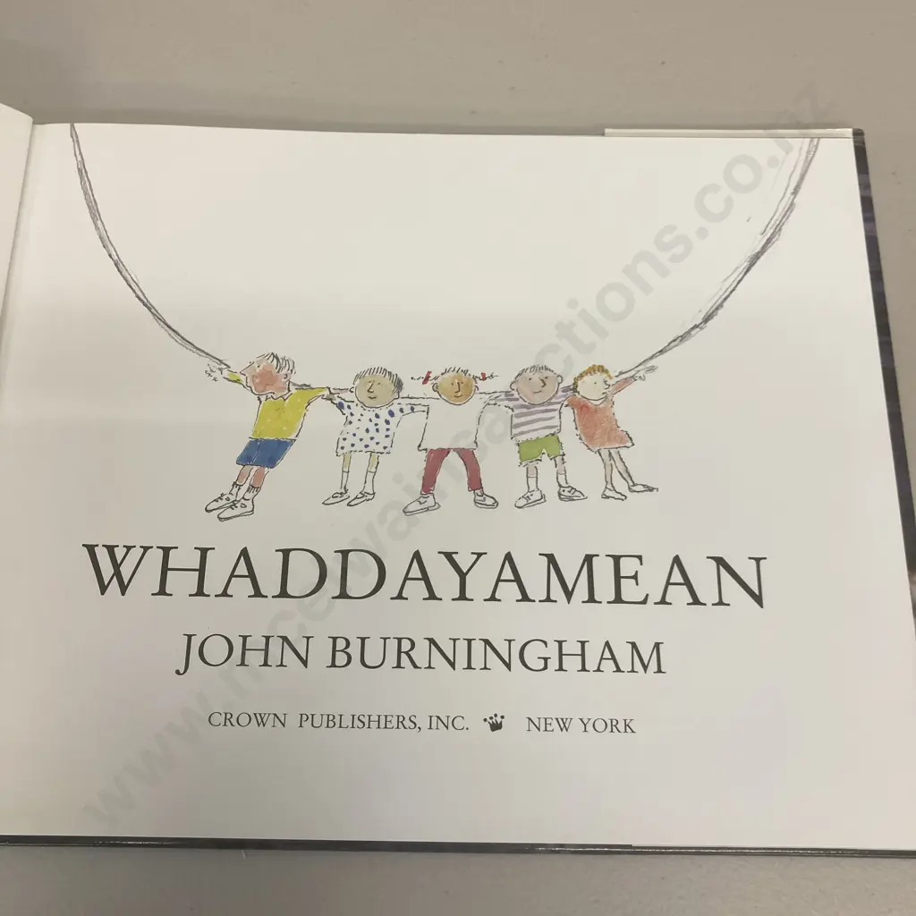 Rare Book - Whaddayamean by John Burningham 1st American Edition, Oversized Hardcover, 1999 Crown Publishers New York Image 1++