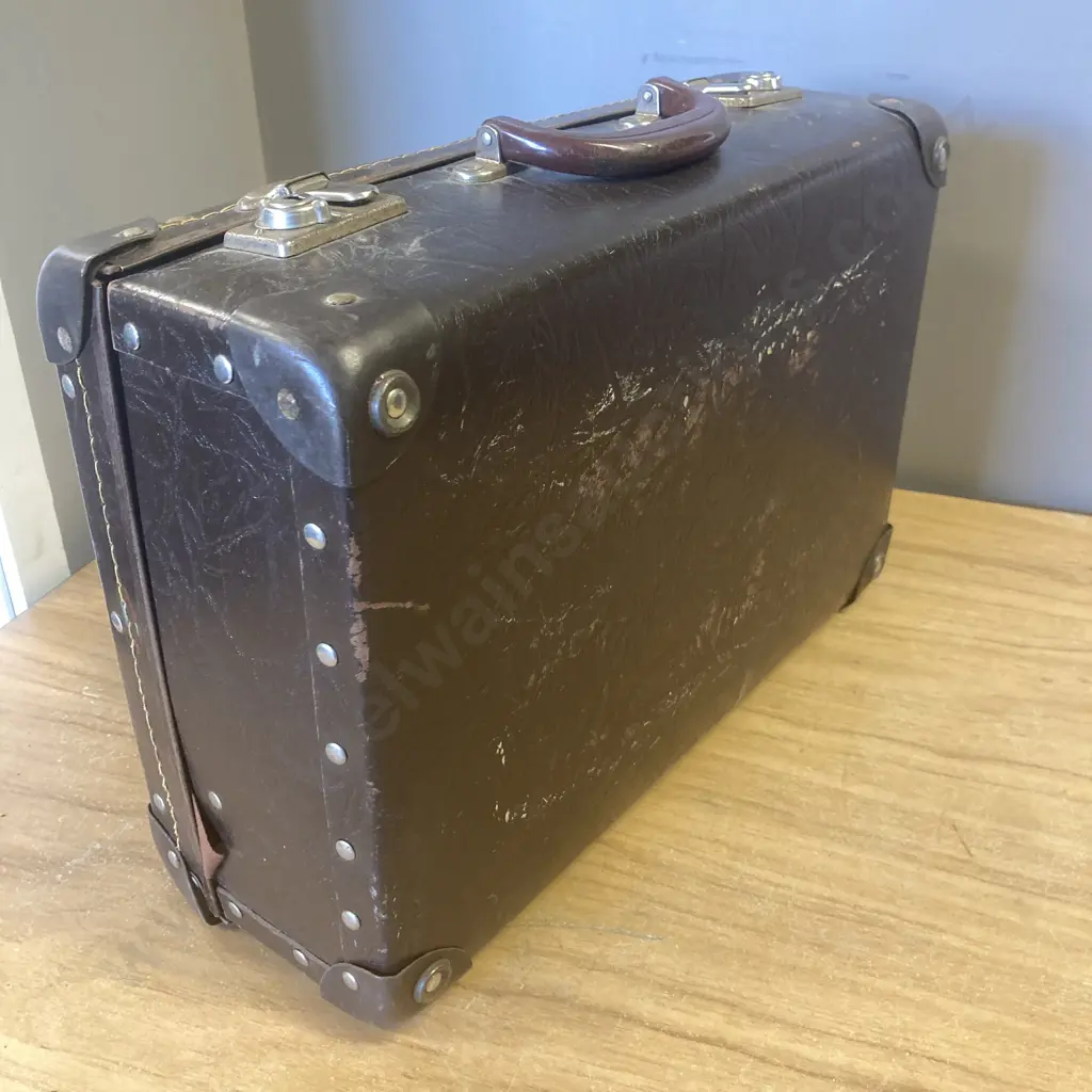 Vintage Brown Letholite Case & Blue Tall Case Image 1++