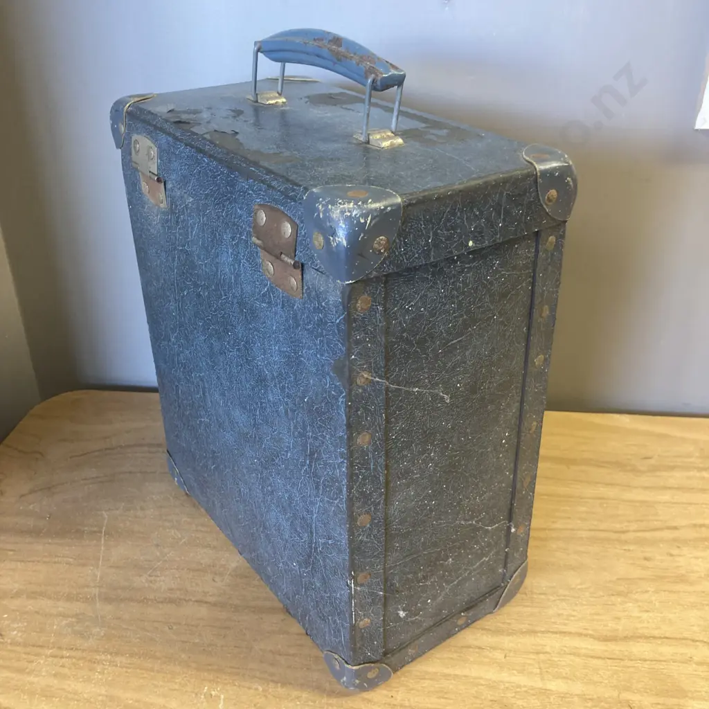 Vintage Brown Letholite Case & Blue Tall Case Image 1++
