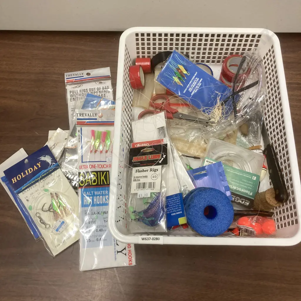 Bin - Assorted Fishing, Tape Etc Image 1++