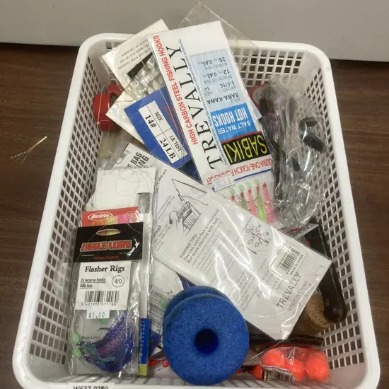 Bin - Assorted Fishing, Tape Etc