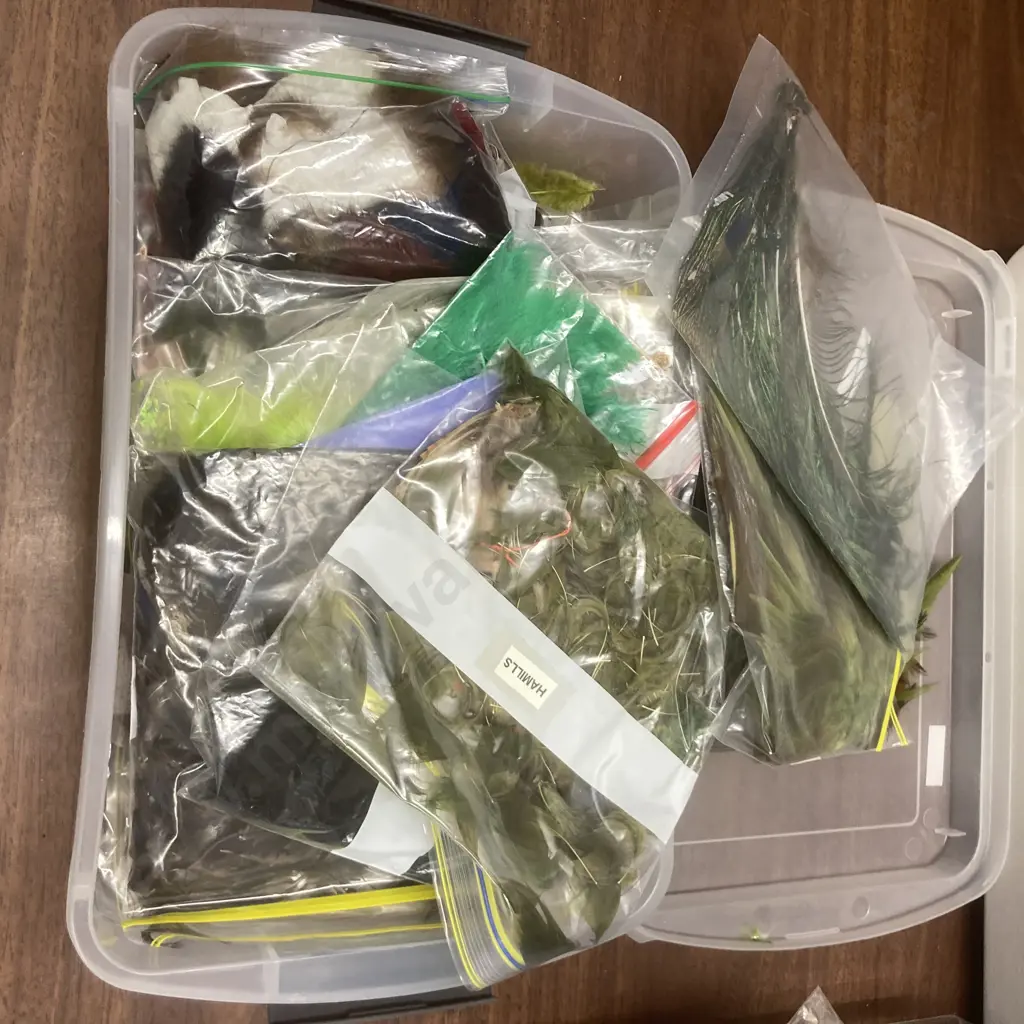 4 x Containers of Feathers, Fur Etc Image 1++