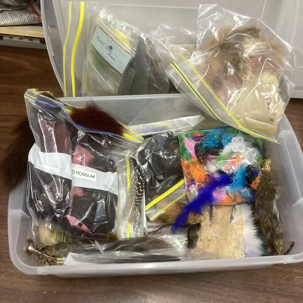 4 x Containers of Feathers, Fur Etc Image 1++