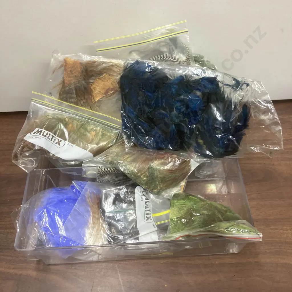 4 x Containers of Feathers, Fur Etc Image 1++