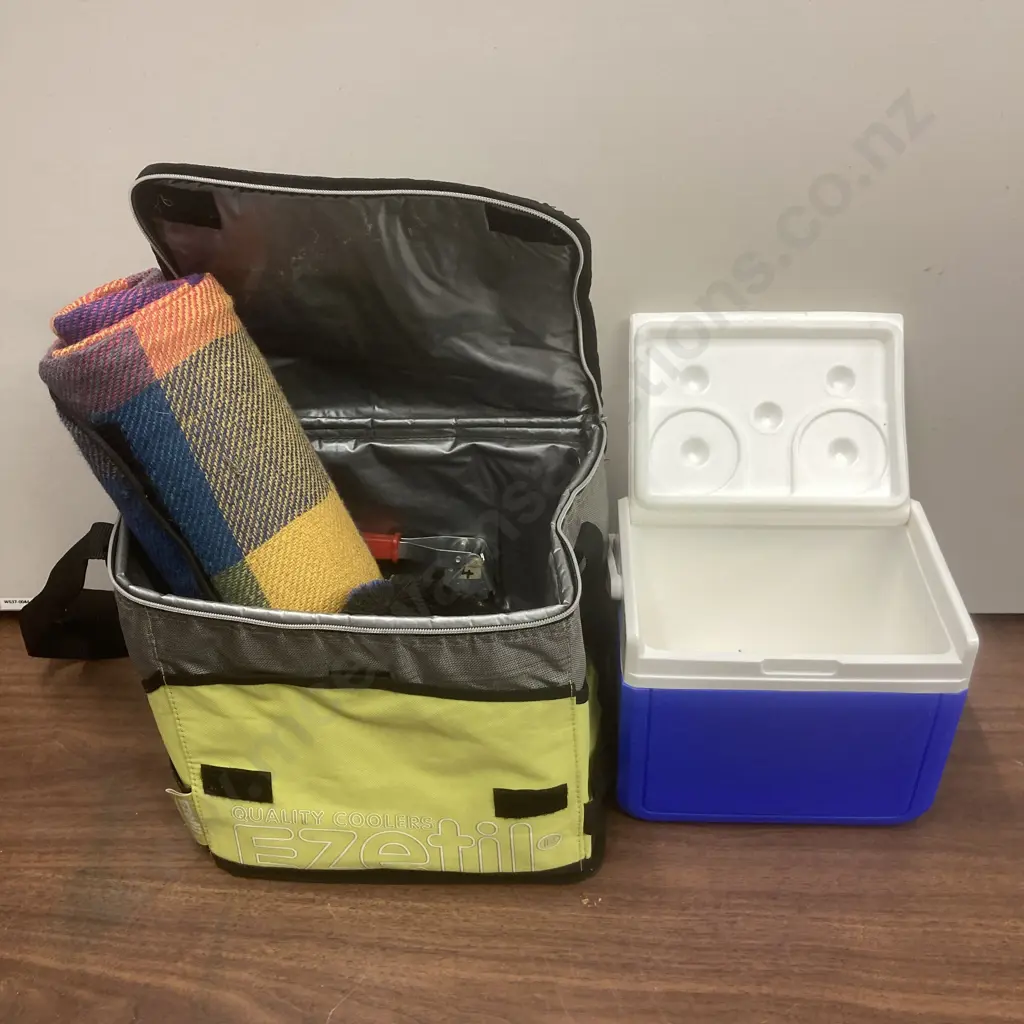 2 x Small Coolers, Bottle Capper, Blanket Etc Image 1++