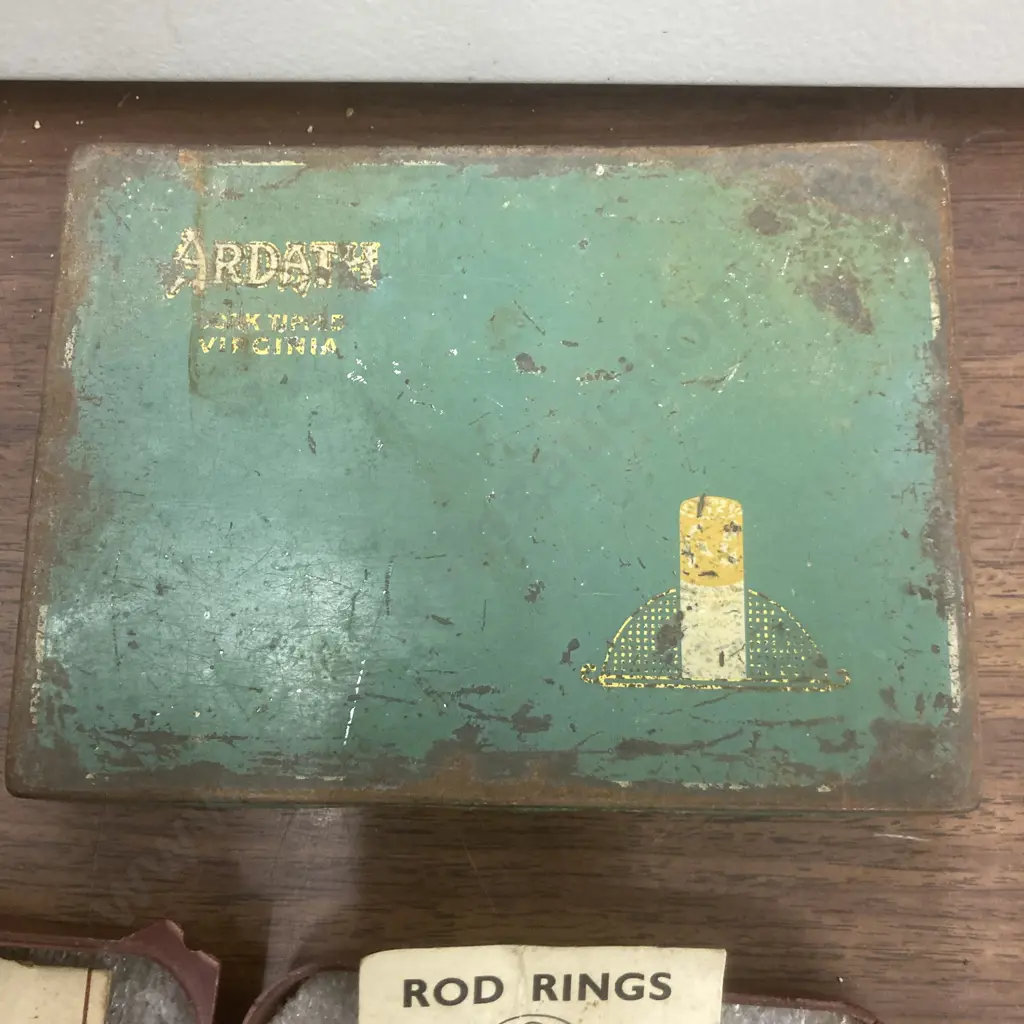 Vintage Fly Fishing Vice, Brass Head Trout Priests, Ardath Cigarette Tin Etc Image 1++