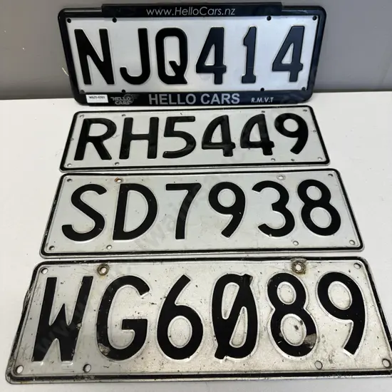 New Zealand Number Plates x 4