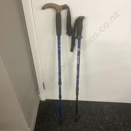 Anti Shock Walking Sticks - North Ridge 'T' Grip Cork Handle & First Light