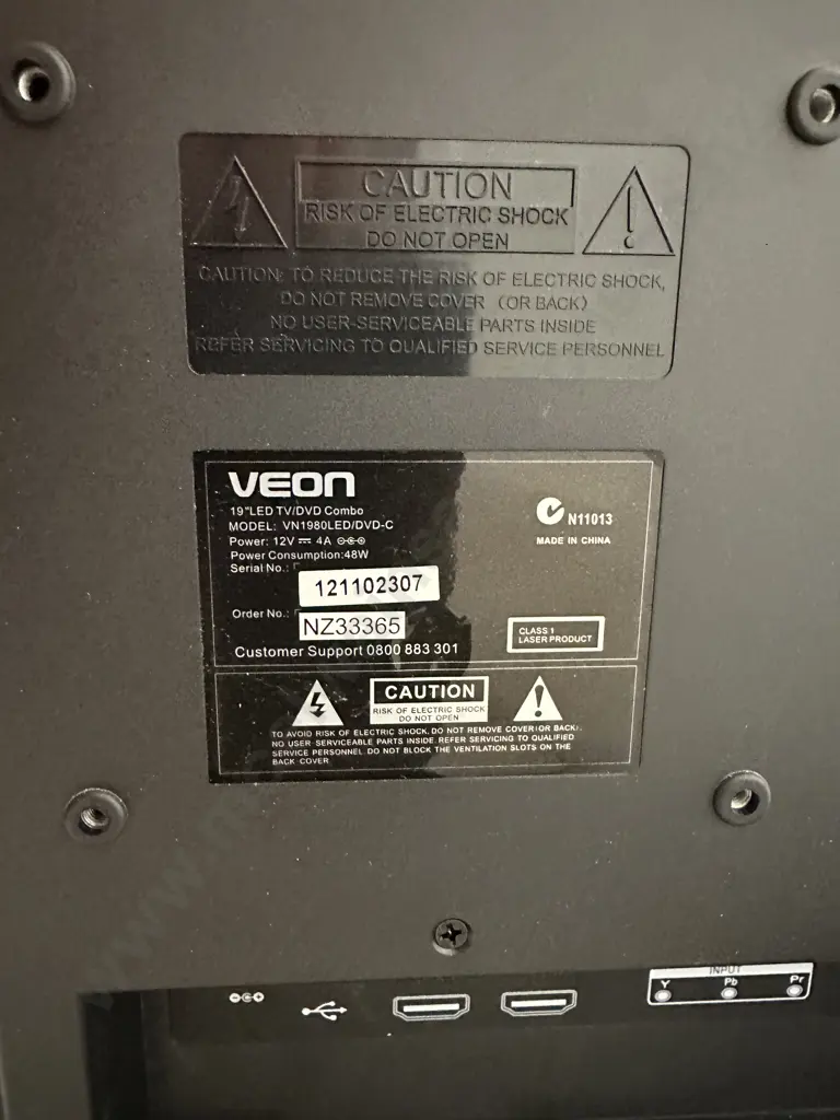 Veon 19" LED TV / DVD Combo -  VN1980LED/DVD-C With Remote Control Image 1++
