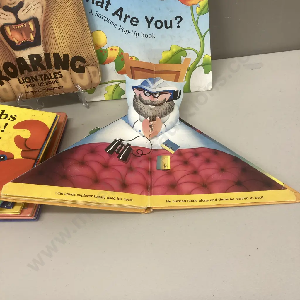Pop-Up Books x 9 - Six Brave Explorers, Pudgy Pig, What Are You?, Roaring Lion Tales Etc Image 1++
